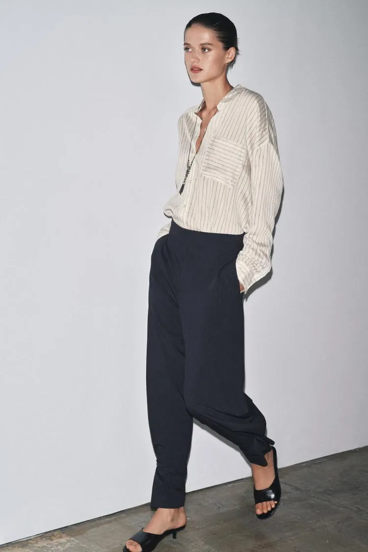 ZW COLLECTION PINSTRIPE BALLOON PANTS