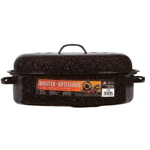 Granite Ware Porcelain Enamel Covered Roaster 10 lb Black