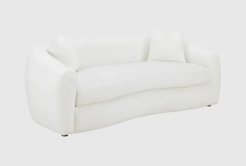 Isabella Natural Faux Sheepskin Upholstered Sofa | Fabric