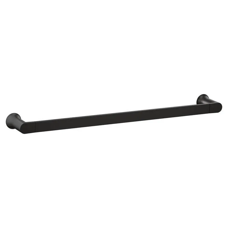 Matte Black Moen Genta LX 24 in. Wall Mounted Towel Bar (Part number: BH3824BL)