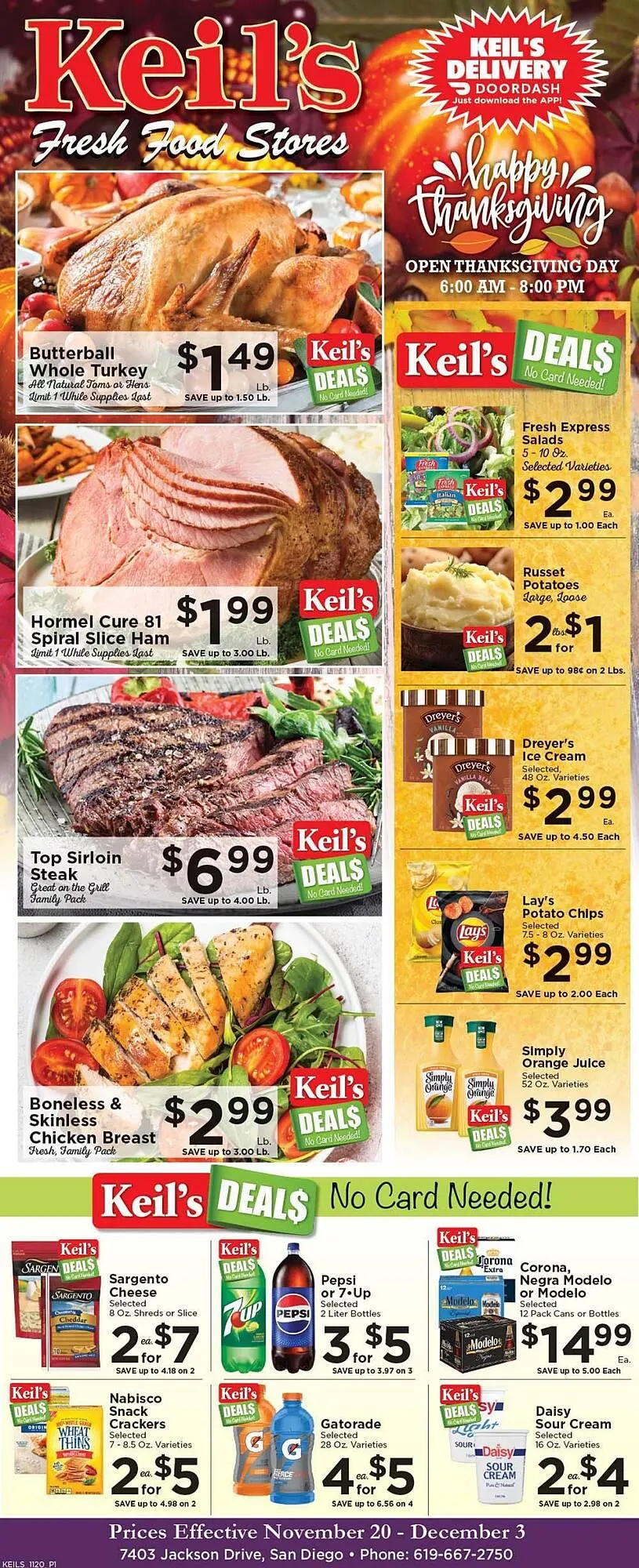 Weekly ad Keil's Fresh Food Stores Weekly Ad from November 20 to December 3 2024 - Page 1
