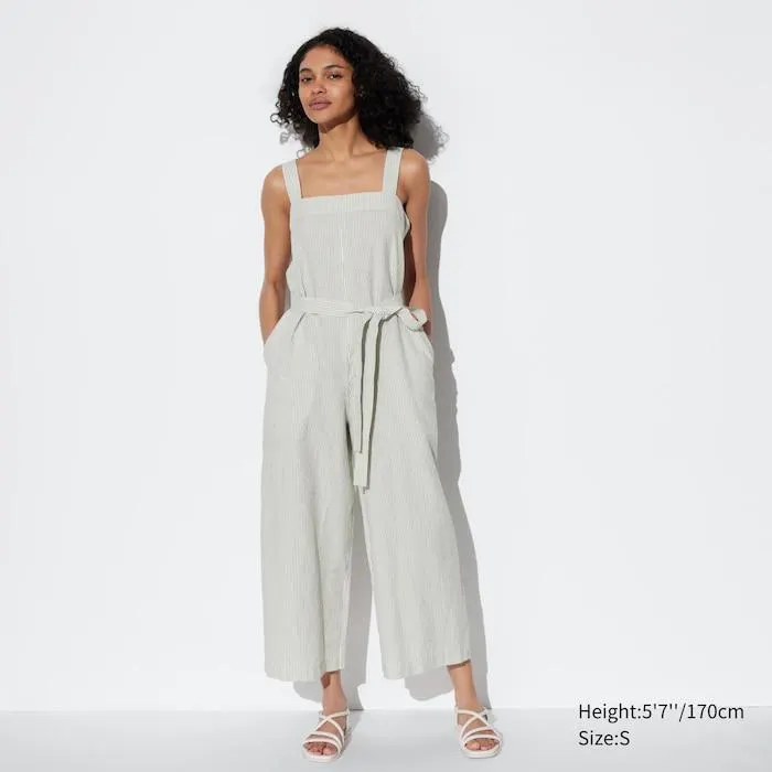 Striped Linen Blend Jumpsuit
