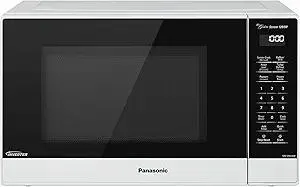 Panasonic NN-SN65KW Microwave Oven with Inverter Technology, 1200W, 1.2 cu.ft. Small Genius Sensor One-Touch Cooking, Popcorn Button, Turbo Defrost-NN-SN65KW-(White)