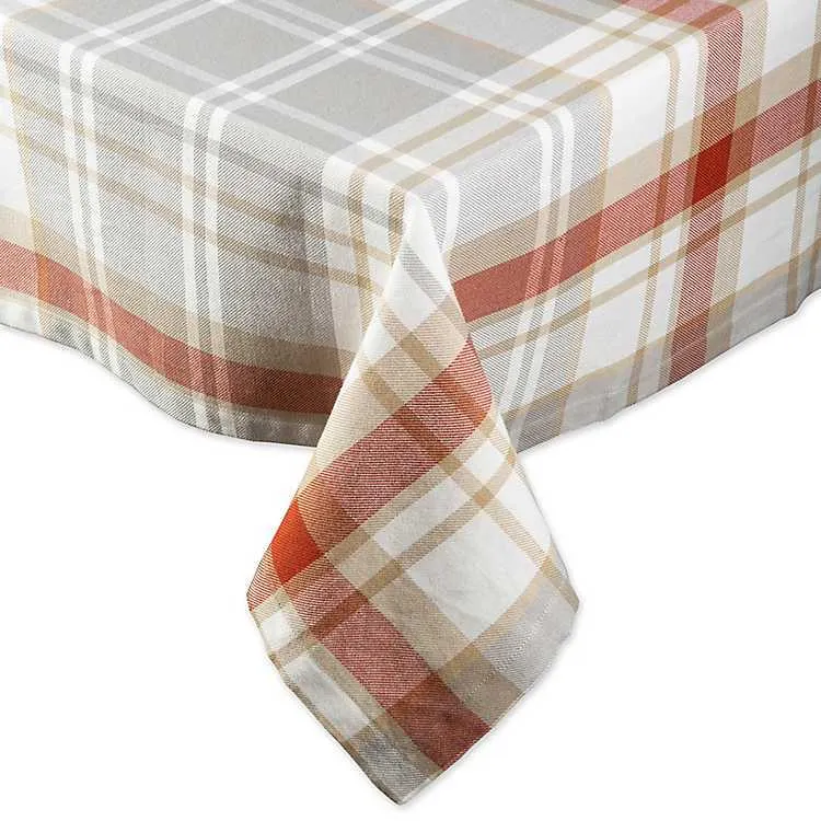 Picnic Plaid Cotton Tablecloth, 120 in.