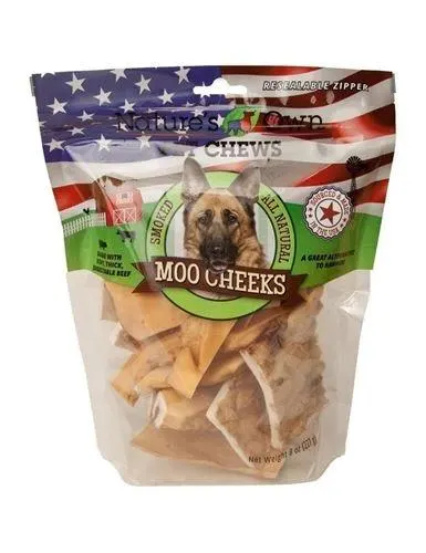 Nature's Own Moo Moo Cheeks Beef Flavor Dog Treats, 8 Ounces