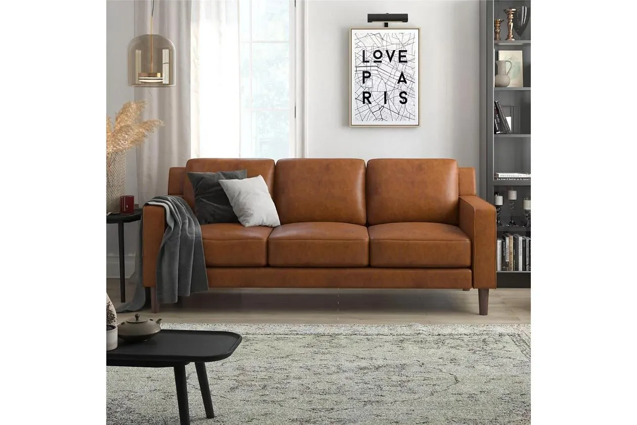 Atwater Living Janelle Faux Leather Sofa