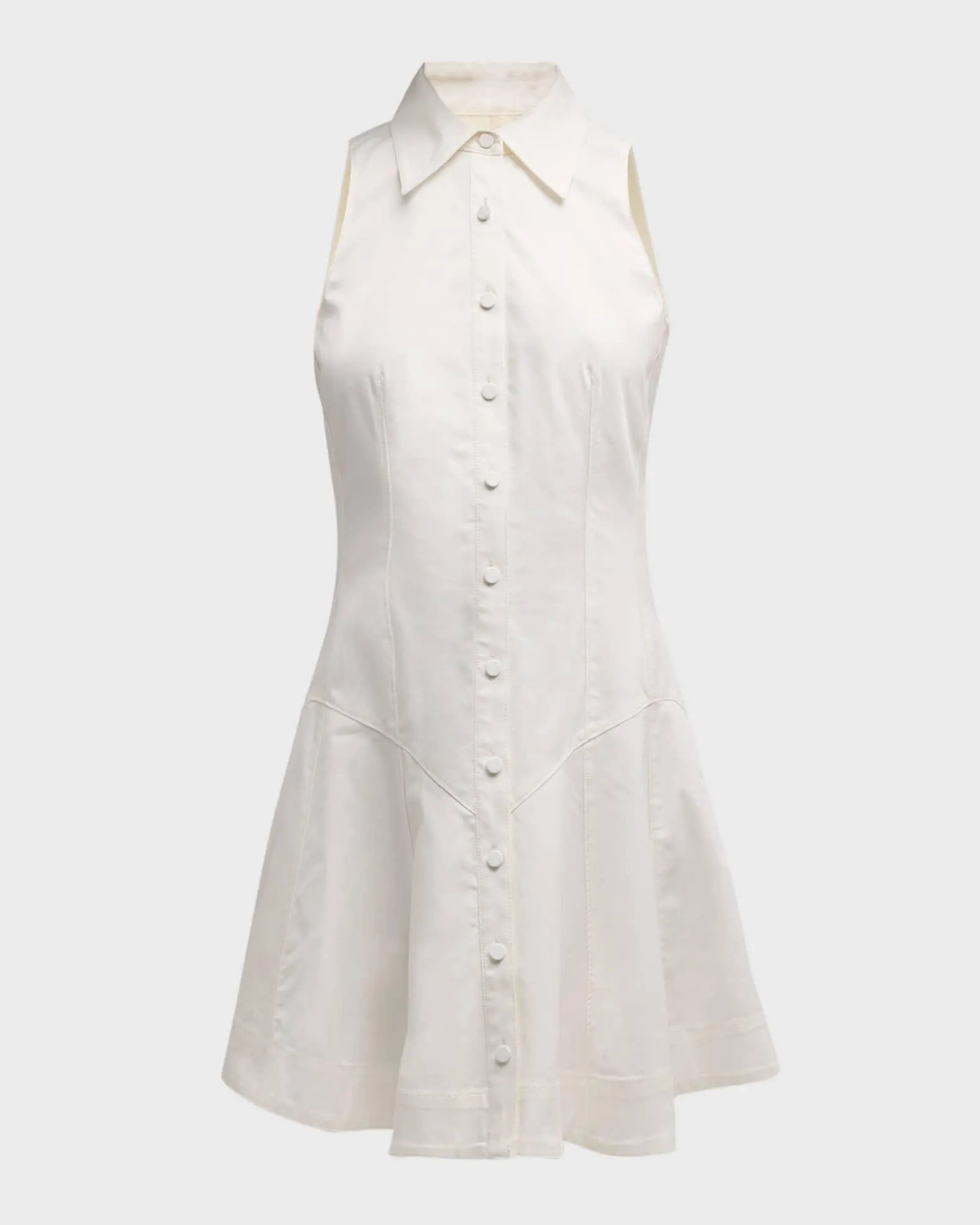 Poppy Sleeveless Flared Mini Poplin Shirtdress