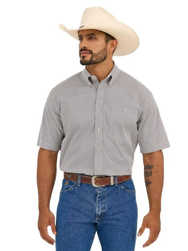 Wrangler Mens George Strait Gray Two Pocket Short Sleeve Shirt
