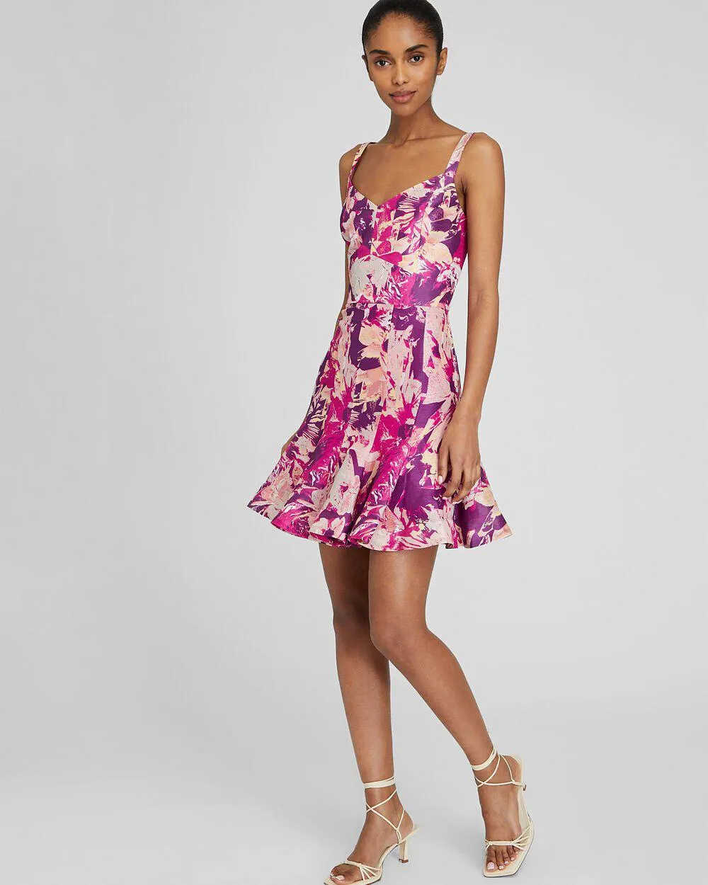 Fluted Hem Mini Dress