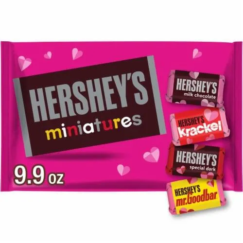 HERSHEY'S Miniatures Assorted Chocolate Valentine Candy Bag