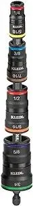Klein Tools 32934 Impact Driver, 9-in-1 SAE Impact Socket Set, 4 Flip Sockets with 1/4, 5/16, 3/8, 7/16, 1/2, 9/16, 5/8, and 3/4-Inch Nut Driver Sizes with Bit Holder, 6-1/2-Inch Shaft