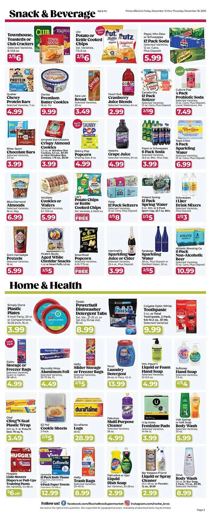 Weekly promotion Roche Bros weekly ad spanning from December 12 to December 18 2025 - Page 3 for Catalogue 365