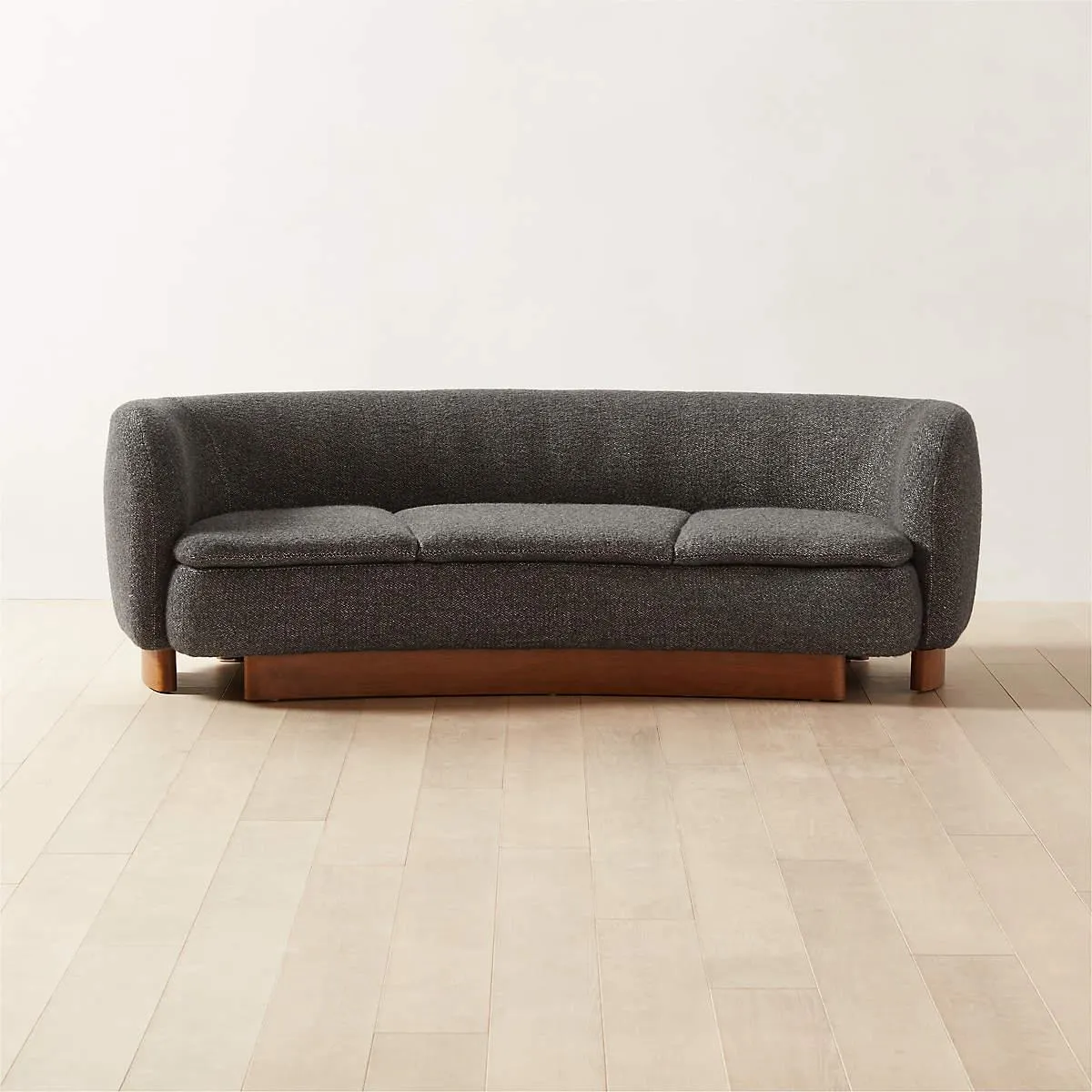 Muir 90" Grey Woven Curved Sofa by Lawson-Fenning