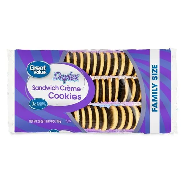 Great Value Duplex Sandwich Crème Cookies, 25 oz