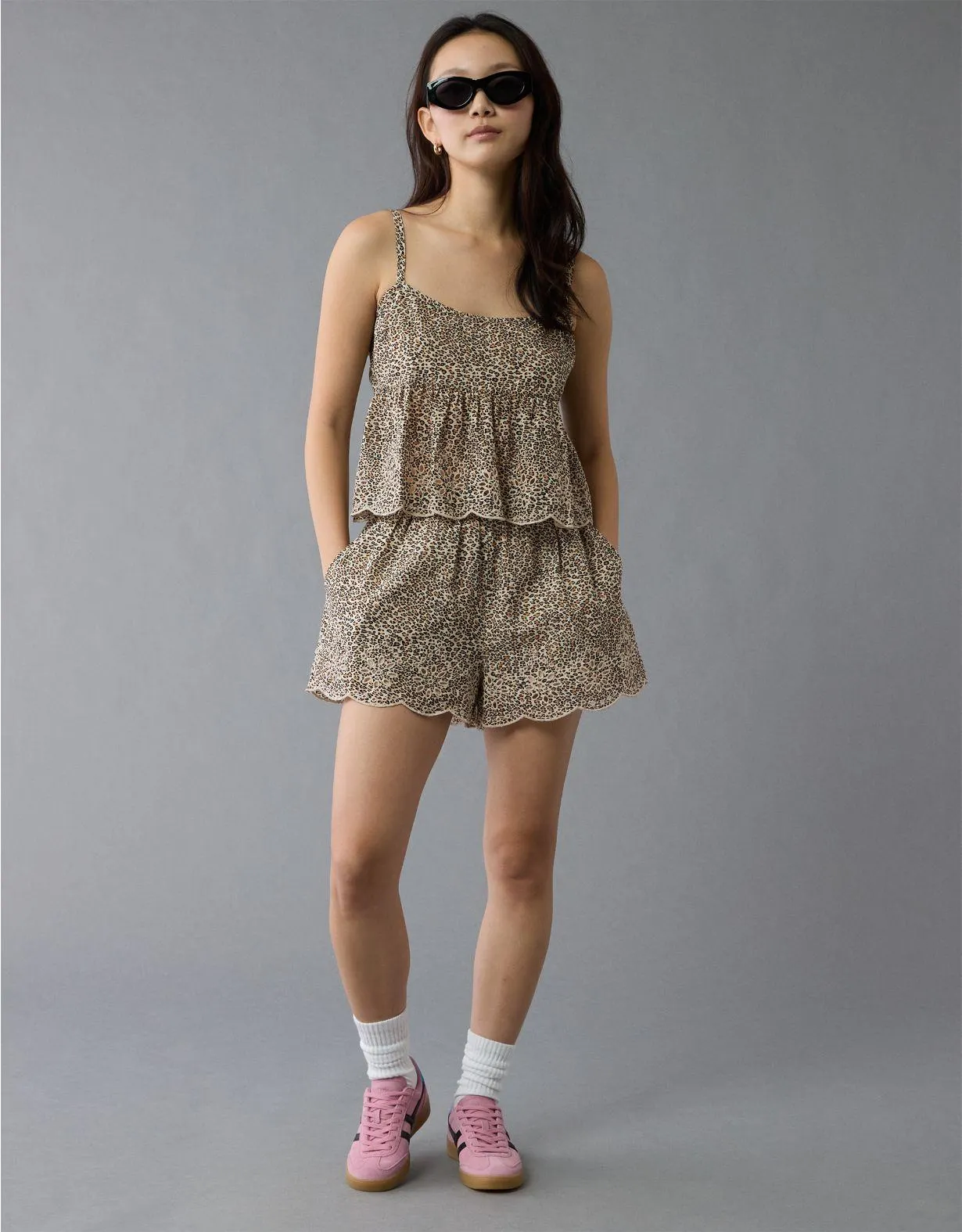 AE Leopard Eyelet Cami