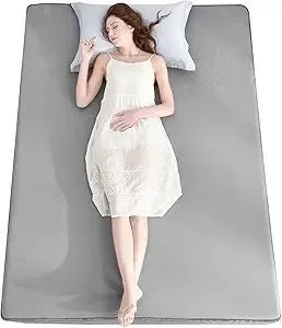 Ailemei Direct Cooling Thin Mattress Pad, Queen Size Mattress Topper for Hot Sleepers, with a Deep Pocket Fits 16" Mattresses, Cool Fitted Sheets for Bed, Summer Cooling System, Gray, 60"x80"