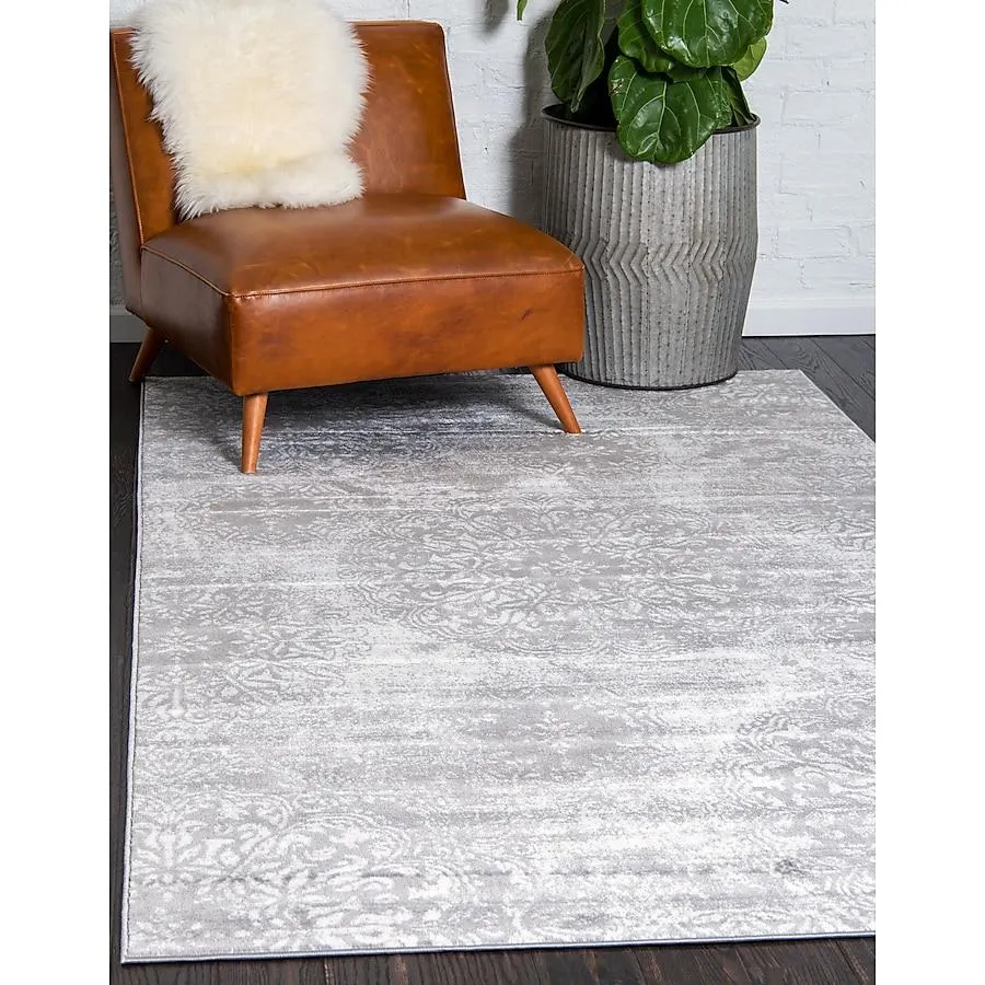 Unique Loom Grand Sofia 9 x 12 (ft) Loomed Gray/White Rectangular Indoor Geometric Area rug