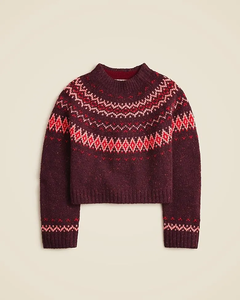 Fair Isle wide-mockneck sweater