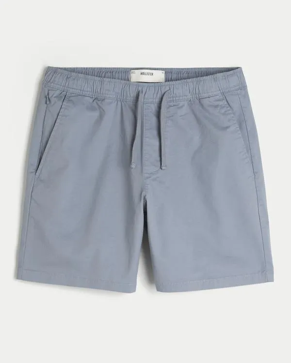 Above-the-Knee Twill Pull-On Shorts