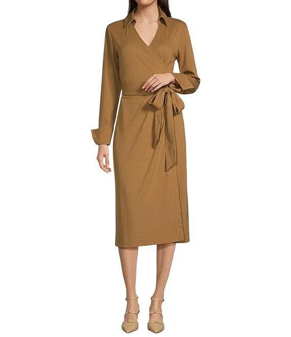 Adaline Jetset-Tech Super Stretch Wrap Midi Dress