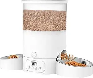 Automatic Pet Feeder for 2 Cats, Food Dispenser