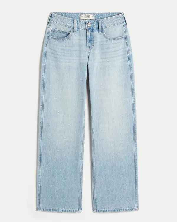 Low-Rise Light Wash Baggy Jeans