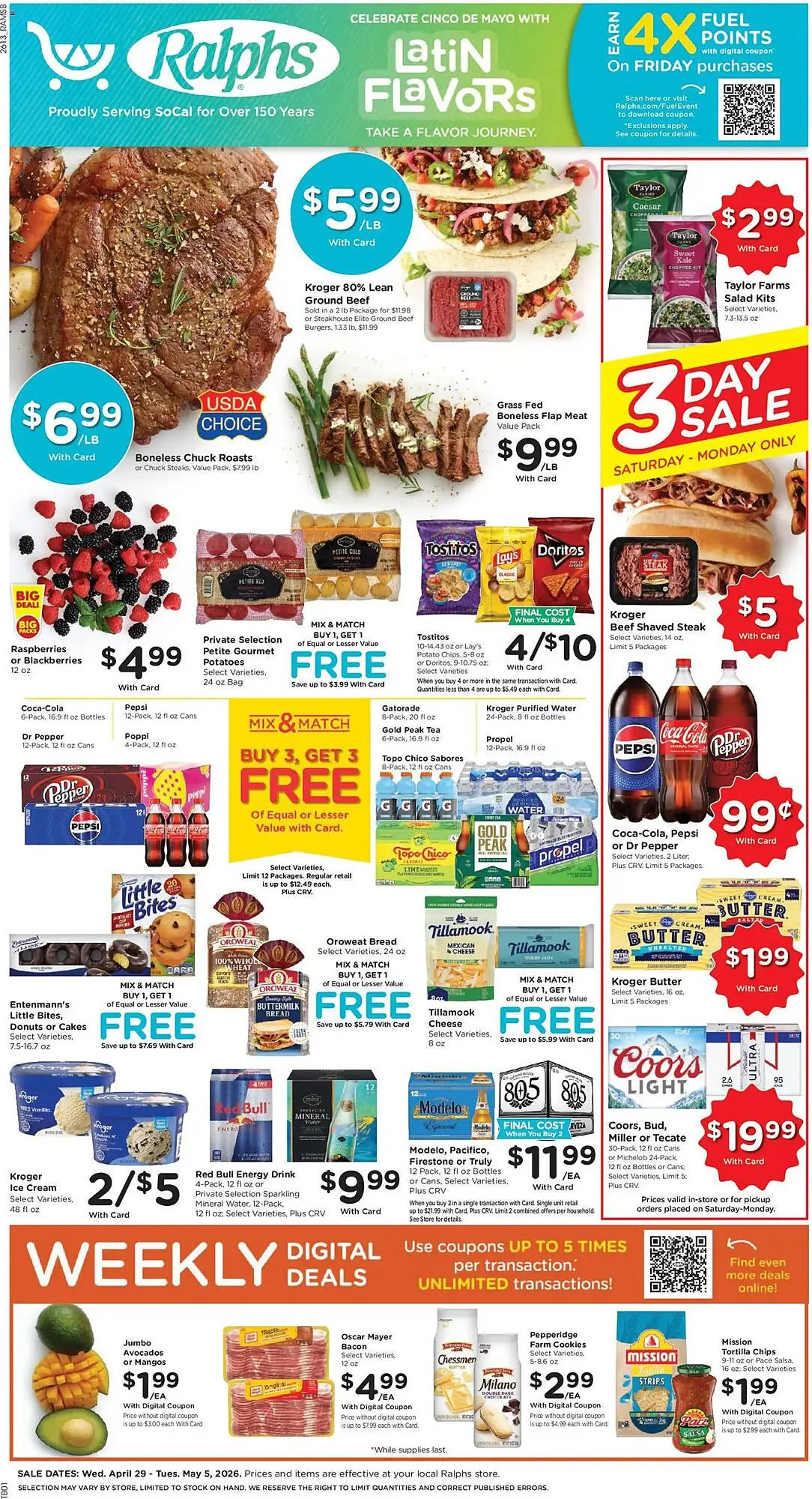 Weekly promotion Ralphs weekly ad spanning from April 29 to May 5 2026 - Page 1 for Catalogue 365