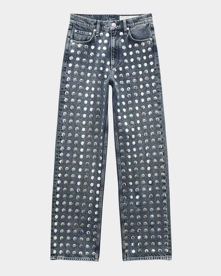 Shea Embellished High-Rise Relaxed Jeans
