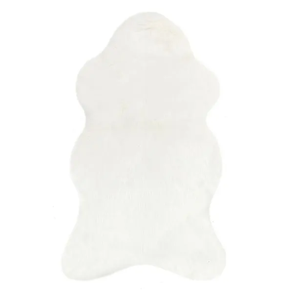 Grayson Ivory Faux Fur Accent Rug, 2x3