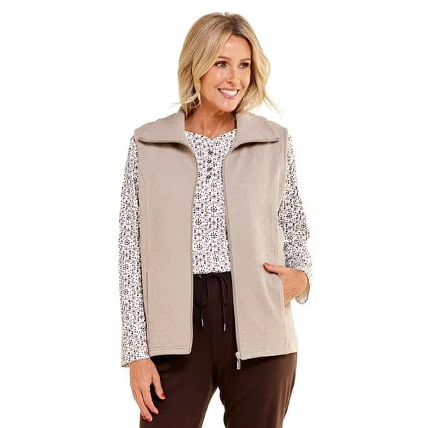 Womens Hasting & Smith Solid Zip Front Quilted Vest