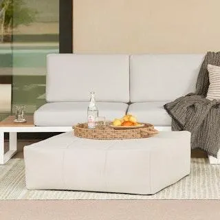 Corvos 36" Outdoor Ottoman - Whisper Gray