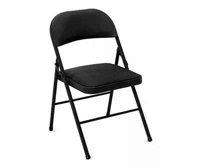Black Padded Fabric Folding Chair