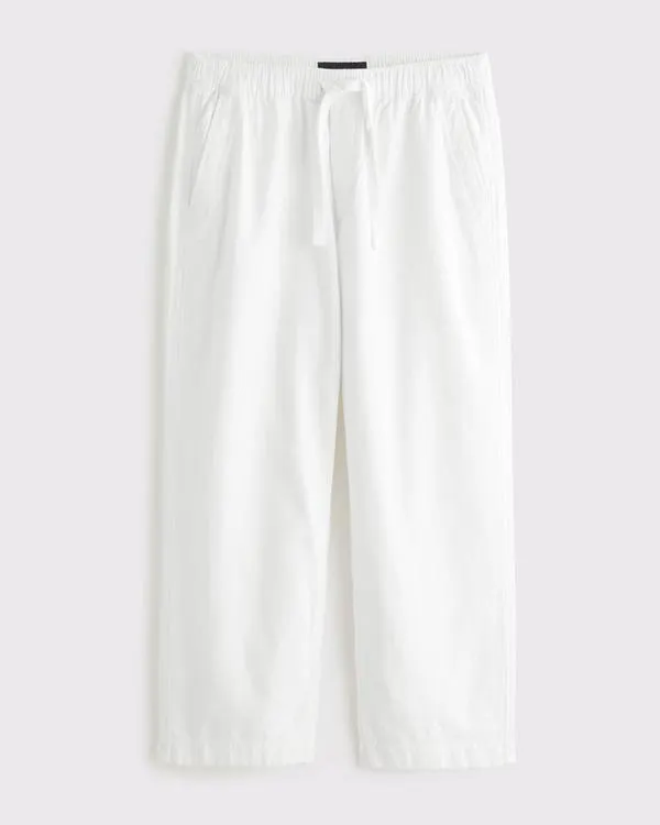 Baggy Cotton Texture Pull-On Pant