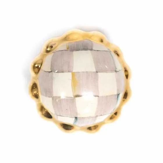 Sterling Check Petit Four Knob - Gold