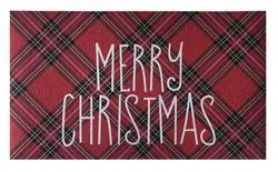 18" x 30" Merry Christmas Plaid Printed Christmas Doormat