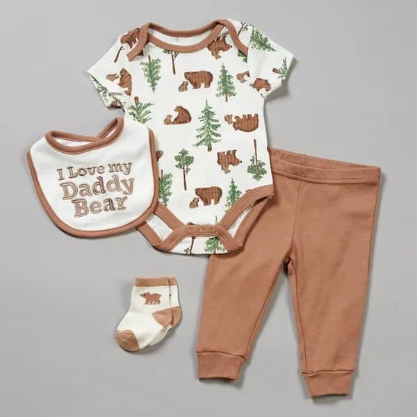 Baby Unisex (3-9M) Baby Essentials® 4pc. Love Daddy Bear Set
