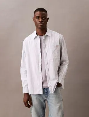 Stripe Oxford Relaxed Button-Down Shirt