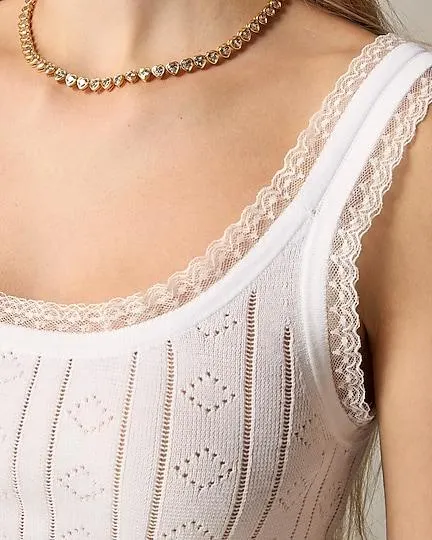 Pointelle sweater-tank in premium ultrafine cotton