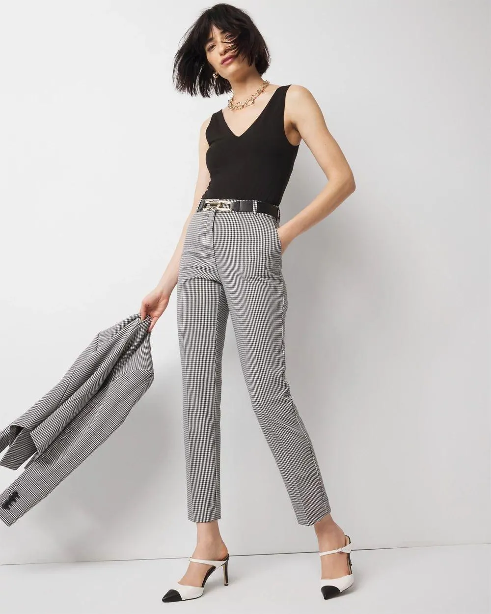 WHBM ® Elle Slim Ankle in Gingham