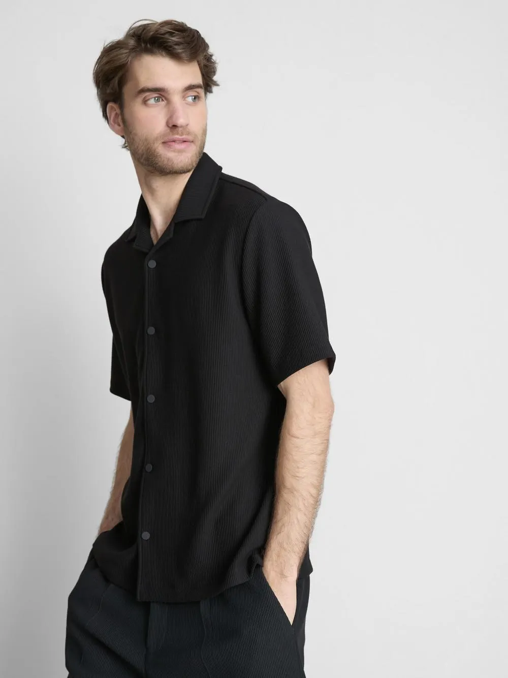 The Edit Plissé Shirt