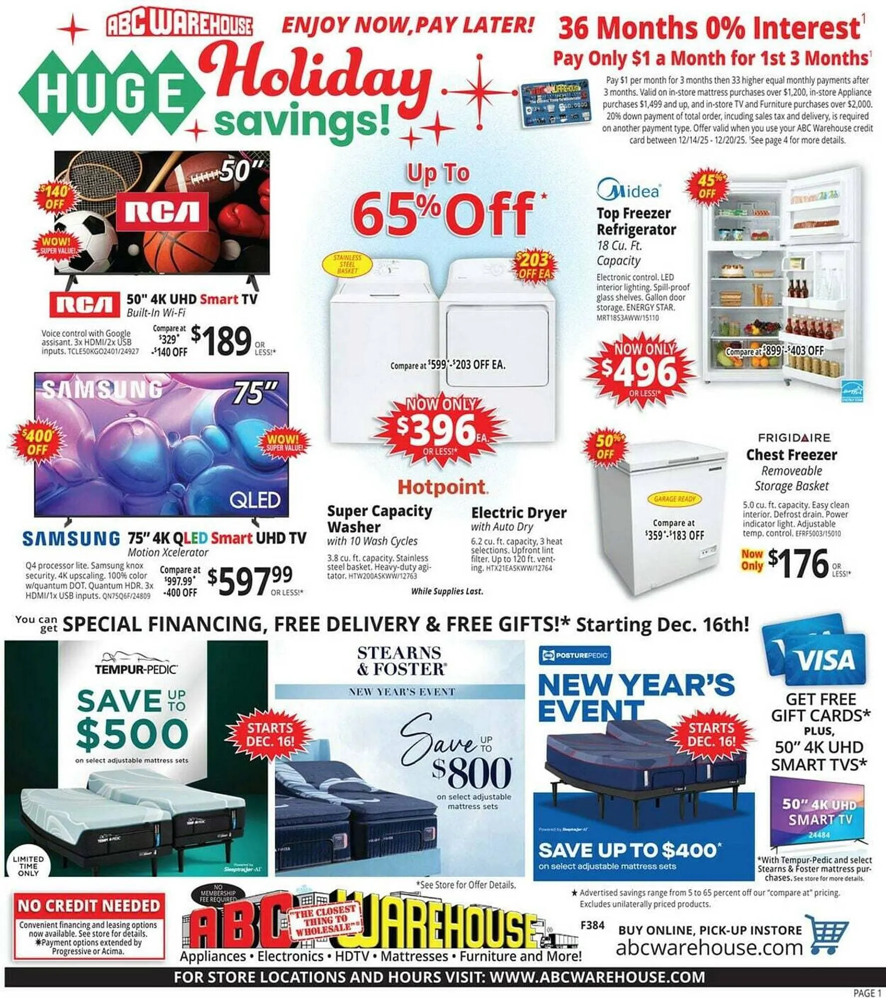 ABC Warehouse weekly ad - 1