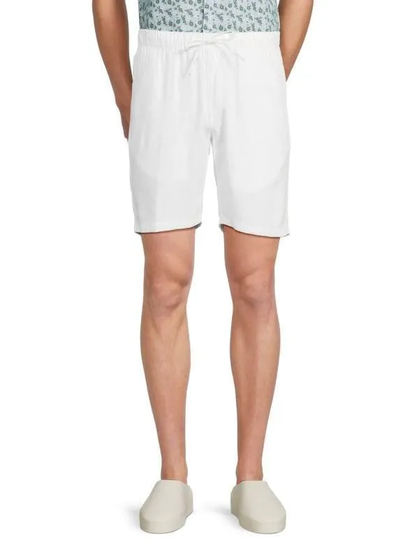 Linen Blend Drawstring Shorts