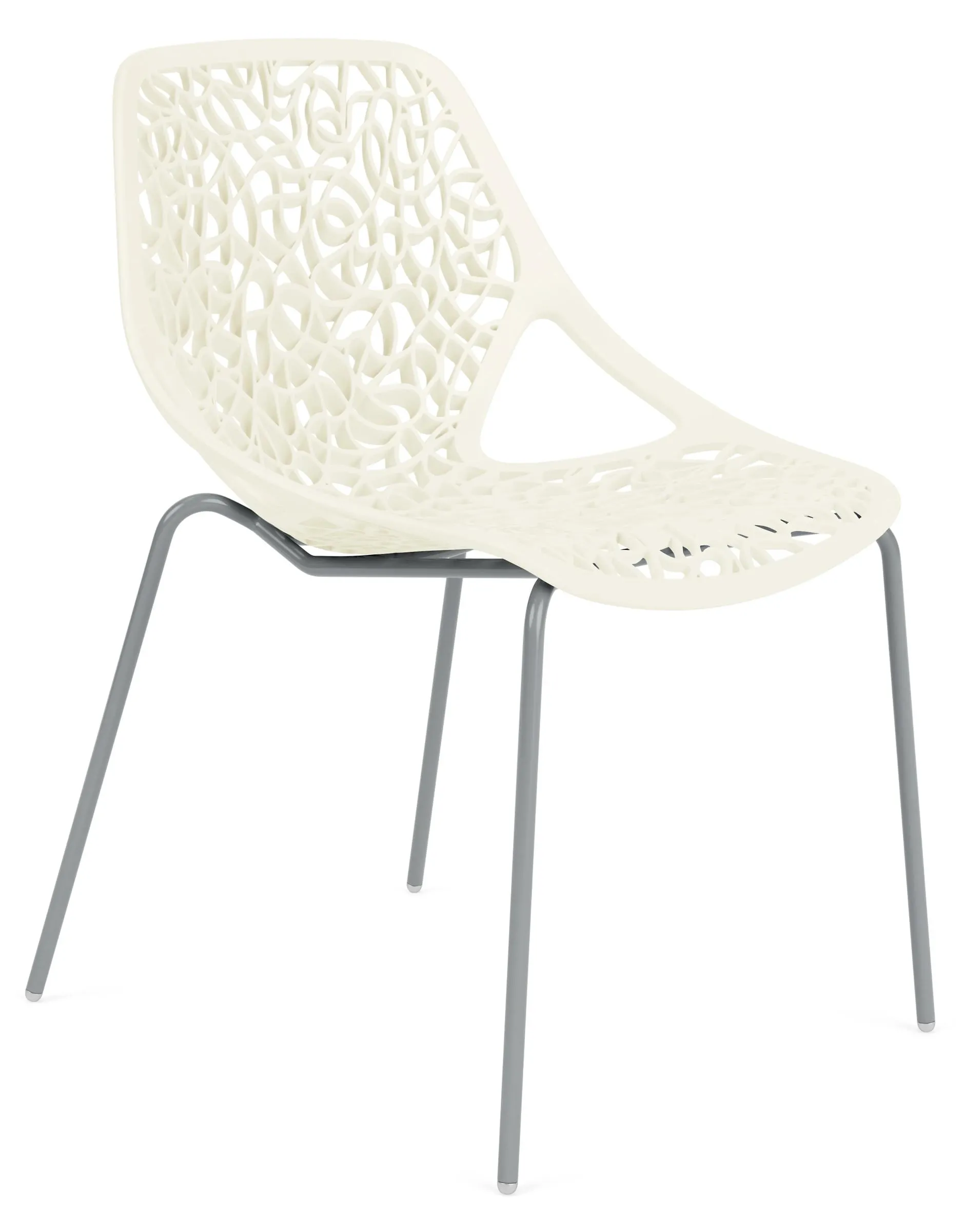 Caprice Side Chair in White with Grey Frame