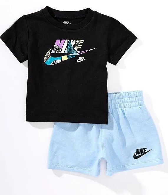 Baby Boys Short-Sleeve Logo-Detailed T-Shirt & Solid Shorts Set
