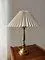 Brass Table Lamp with Pleated Shade, 1960s
