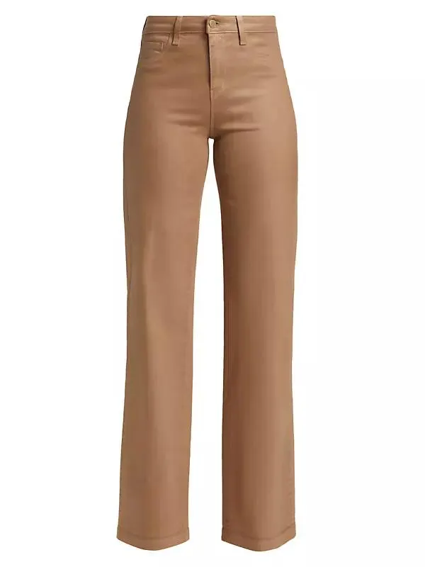 Clayton Coated High-Rise Wide-Leg Jeans
