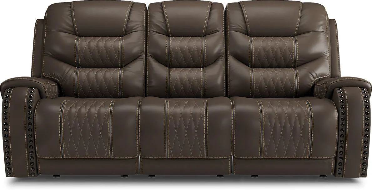 Headliner Leather Dual Power Reclining Sofa