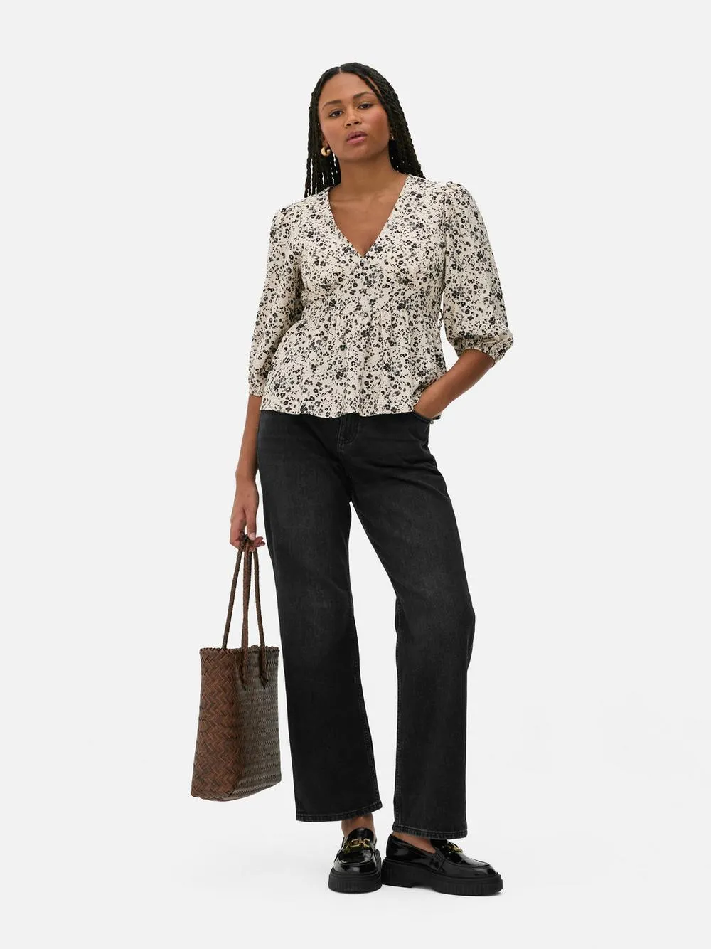 Floral V-Neck Blouse