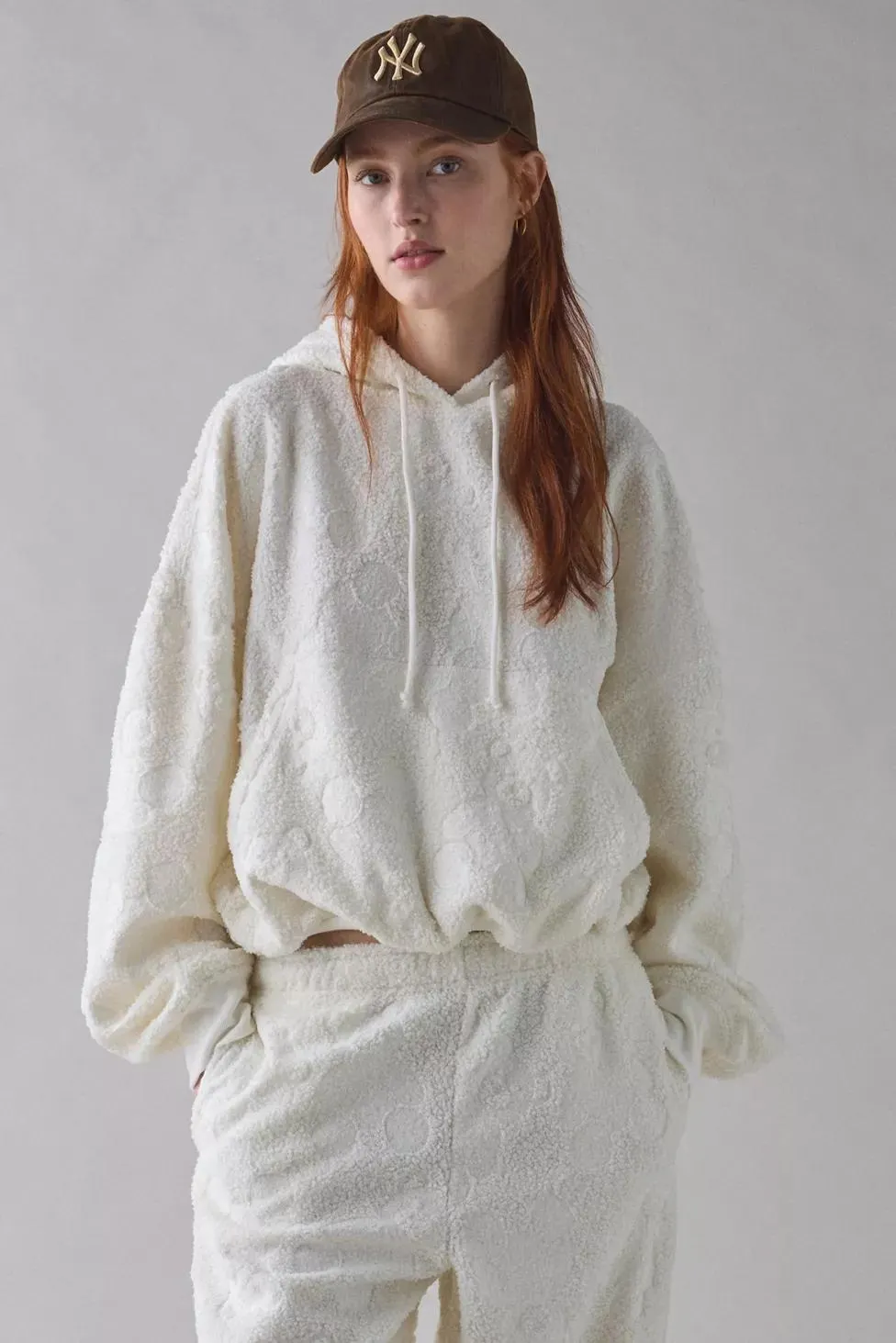 Out From Under Try Me Piled Fleece Printed Bubble Hoodie Sweatshirt