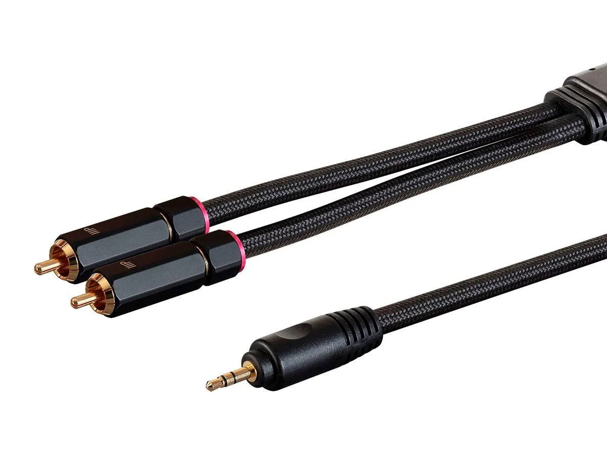 Monoprice Onix Series - 3.5mm to 2-Male RCA Adapter Cable, 3ft, Black